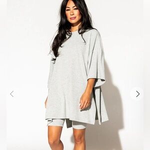 Dressed in Lala shorts set.